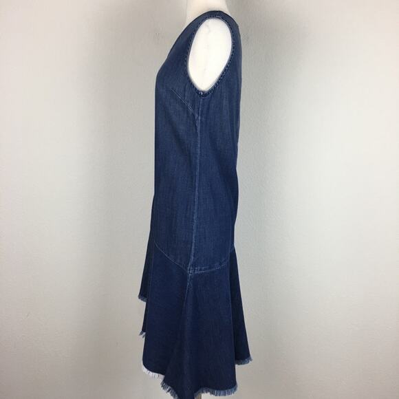 Cloth & Stone Blue Denim Sleeveless Asymmetrical Hem Dress XS - Picture 5 of 7
